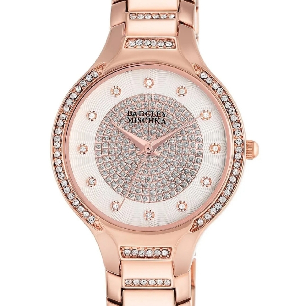 Badgley Mischka Women's Rose Gold Crystal Watch